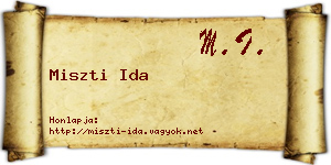 Miszti Ida névjegykártya